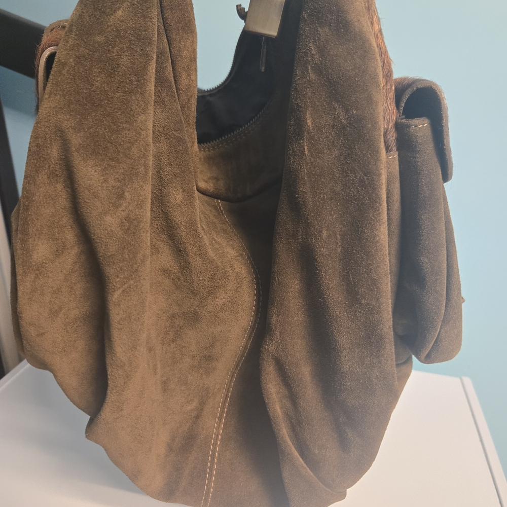 Chic Tan Suede Hobo Bag